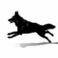 Animated vector illustration of a running german shepherd dog animal on a white background Royalty Free Stock Photo