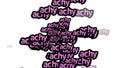 animated video scattered with the words ACHY on a white background