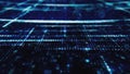 Animation of Abstract Blue Technology Background. Hexadecimal Computer Code. Programming Coding Hacker concept 3d illustration Royalty Free Stock Photo