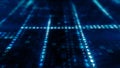 Animation of Abstract Blue Technology Background. Hexadecimal Computer Code. Programming Coding Hacker concept 3d illustration Royalty Free Stock Photo