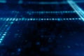 Animation of Abstract Blue Technology Background. Hexadecimal Computer Code. Programming Coding Hacker concept 3d illustration Royalty Free Stock Photo