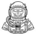 Animation Astronaut skeleton in a space suit. Royalty Free Stock Photo