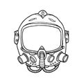 Animation Astronaut in a space suit. Vector illustration isolated on a white background. Place for the text. Print, poster, t- Royalty Free Stock Photo