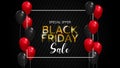 Animation Black Friday Sale with balloons and text. 4K Vedio.