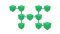 Animation of blockchain scheme. Blockchain workflow scheme explainer - transaction processing in global cryptocurrency Royalty Free Stock Photo