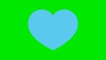 Animation of blue beating heart icon on green background.