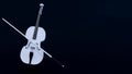 animation of bowing white violin