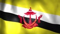Animation of Bruneian flag. 4K. Brunei flag flying,