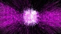 Animation of buon anno text in pink with pink new year firework exploding in night sky