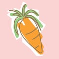 Design of carrot in a soft colour background for any template and social media post