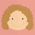 Design of curly girl in a soft colour background for any template and social media post