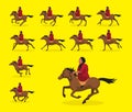 Native American Horse Riding Animation Cartoon Vector Illustration Royalty Free Stock Photo