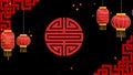 Animation Chinese style background with red lantern and red sparkle.