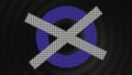 Animation with circle and cross. Motion. Led dots with animated circle and cross icons. Animation with circle and cross