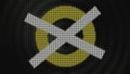 Animation with circle and cross. Motion. Led dots with animated circle and cross icons. Animation with circle and cross