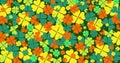 Animation of clover for St. Patrick`s Day. The four-leafed and three-leafed clover revolves around its axis. Horizontal