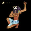 Animation color portrait: Ancient Egyptian god Horus in  guise of Falcon. Royalty Free Stock Photo