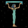 Animation color portrait: beautiful Egyptian woman holds symbolical star sky.