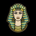 Animation color portrait of beautiful Egyptian woman.