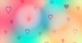 Animation of a colorful background with hearts.