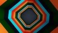 Animation of colorful octagon tunnel. Rainbow Octagon. A simple animated tunnel type video. Colorful and effective.
