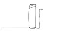 animation of a continuous drawing of shampoos in one line.