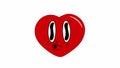 Animation Cute face Cartoon heart. 2d cartoon
