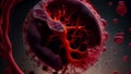 Animation of a damaged and disintegrating cancer cell