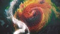 Topographic view of Hurricane Harvey making landfall.