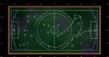 Animation of digital interface over tactic plan of game