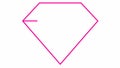 Animation of drawing a pink diamond symbol. Icon of jewel. Concept of quality, ideal.