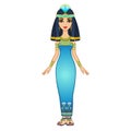 Animation Egyptian princess in ancient clothes and gold jewelry. Queen, goddess, princess.Animation Egyptian princess in ancient c Royalty Free Stock Photo