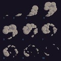 Animation explosion. Animation of smoke. Sprite for games.