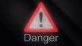 Animation extrusion of symbol of danger. Sign of skull, sign of nuclear danger, sign of warnings. Warning Mark animation