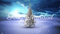 Animation of felix navidad christmas greetings over christmas tree