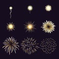 Animation of firework effect in cartoon comic style Royalty Free Stock Photo