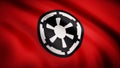 The animation of the flag of the Galactic Empire. The star Wars theme. Editorial only use