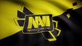 Animation of flag with symbol of Cybergaming Navi Natus Vincere. Editorial animation