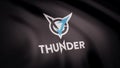 Animation of flag with symbol of Cybergaming VGJ Thunder. Editorial animation