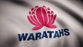 Animation of flag with symbol of Rugby New South Wales Waratahs. Editorial animation