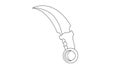 Animation forms a sketch of the Indonesian Minangkabau karambit icon