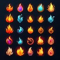 animation game fire flame ai generated Royalty Free Stock Photo