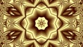 Animation of golden color abstract background with fractal varied ornaments