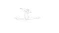 Animation of gradual weight loss of a woman in a ballet jump.