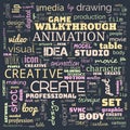 animation graphic, design, text word cloud, use for banner, painting, motivation, web-page, website background, t-shirt & shirt