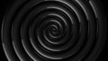 Animation of a gray twisted spiral. Animation. Hypnotizing black and grey spiral turning Royalty Free Stock Photo