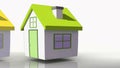 Animation of houses with corresponding BER rating colours