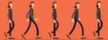 Animation of human gait. Animation for your cartoon. Movement animation of the character.