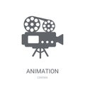 animation icon. Trendy animation logo concept on white background from Cinema collection Royalty Free Stock Photo