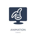 animation icon. Trendy flat vector animation icon on white background from Cinema collection Royalty Free Stock Photo